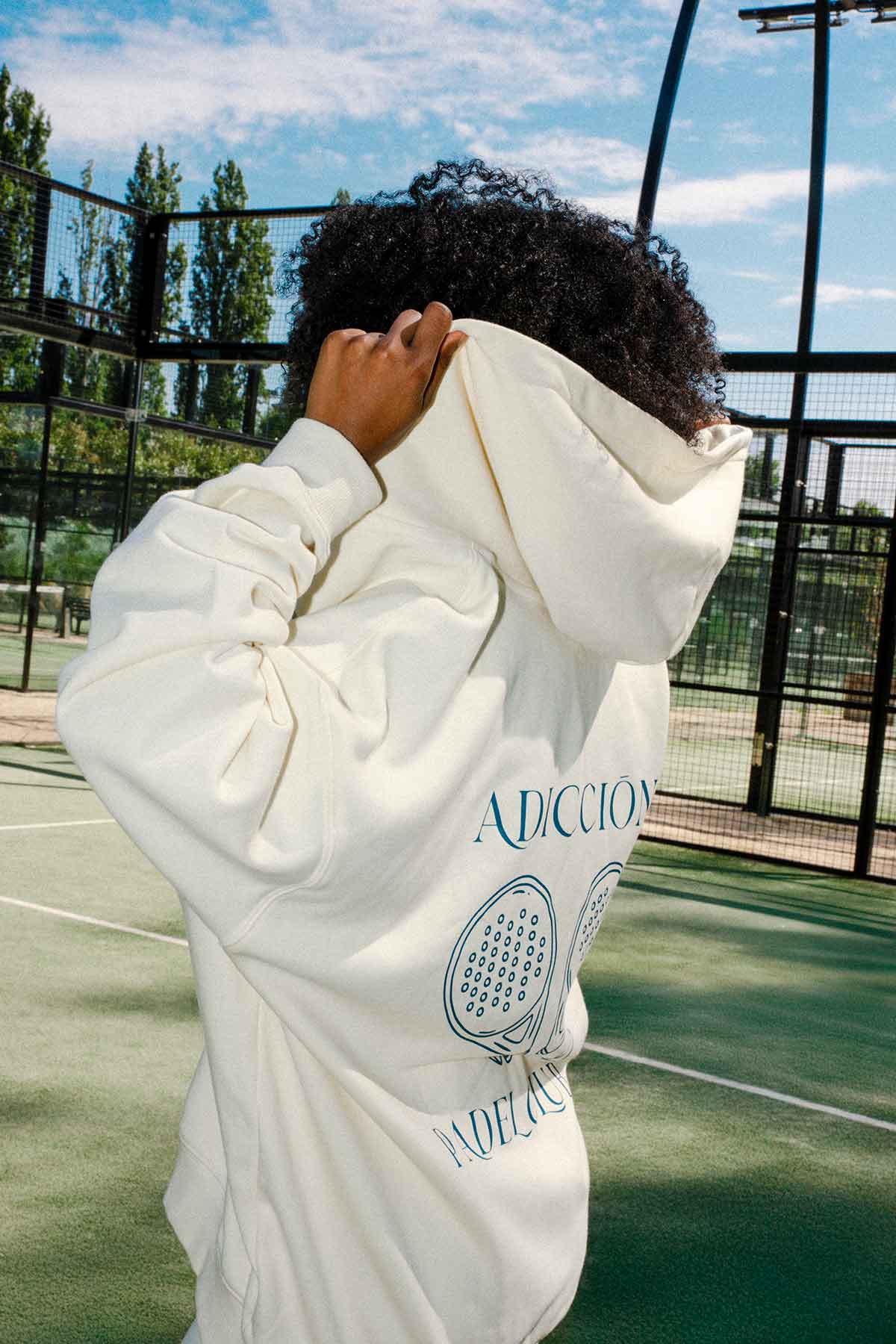 Sweat zippé à capuche crème Reposado